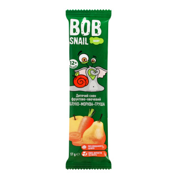 Снек фруктово-овочевий для дітей від 12міс Яблуко-морква-груша Baby Bob Snail м/у 17г