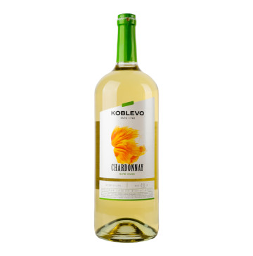 Вино 1.5л 9.5-14% біле сухе Chardonnay Koblevo пл