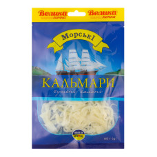 Кальмари сушені солоні Морські м/у 60г Кальмари сушені солоні Морські м/у 60г
