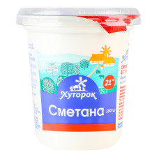 Сметана 21% Хуторок ст 350г