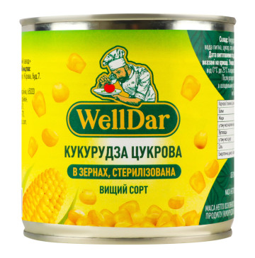 Кукурудза цукрова в зернах WellDar з/б 425мл