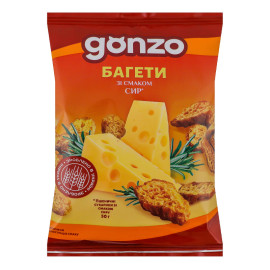 Сухарики пшеничні зі смаком сиру Багети Gonzo м/у 50г