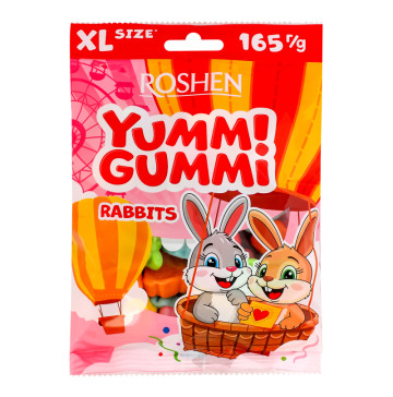 Цукерки желейні Rabbits Yummi gummi Roshen м/у 165г