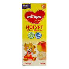 Йогурт 2.1% для дітей від 8міс Банан-абрикос Milupa т/п 207г