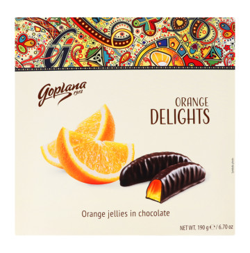 Мармелад жувальний в шоколаді Orange Delights Goplana к/у 190г