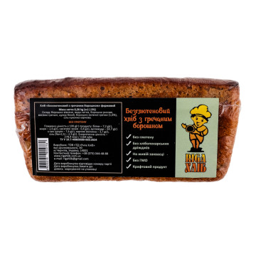 Хліб формовий безглютеновий з гречаним борошном Riga Хліб м/у 0.26кг