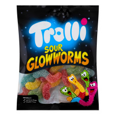 Цукерки жувальні ароматизовані Sour glowworms Trolli м/у 100г