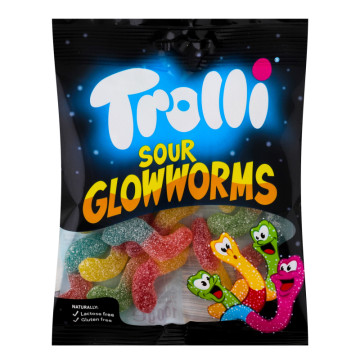 Цукерки жувальні ароматизовані Sour glowworms Trolli м/у 100г