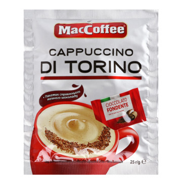 Напій кавовий розчинний з темним шоколадом MacCoffee 3в1 Cappuccino Di Torino м/у 25г