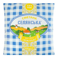 Сметана 15% Селянська м/у 350г