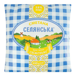 Сметана 15% Селянська м/у 350г