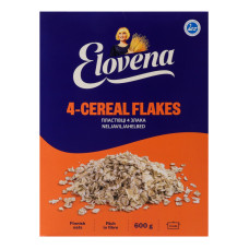 Пластівці з цільного зерна 4 злака Elovena к/у 600г