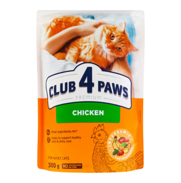 Корм сухий для дорослих котів Курка Premium Club 4 Paws д/п 300г