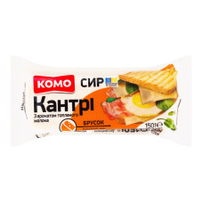 Сир 50% напівтвердий брусок Кантрі з ароматом топленого молока Комо м/у 150г