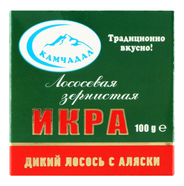 Ікра лососева зерниста солена Преміум Камчадал к/у 100г