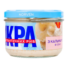 Ікра атлантичних риб з кальмаром в соусі пастеризована Norven с/б 160г