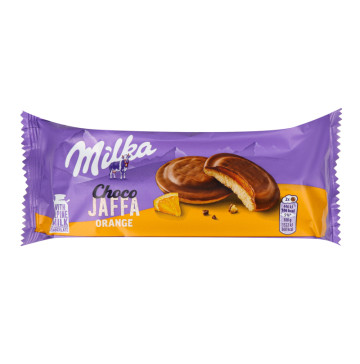 Печиво бісквітне вкрите молочним шоколадом Orange Jelly Choco Jaffa Milka м/у 147г