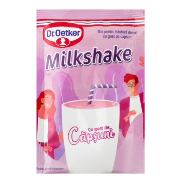 Суміш для приготування коктейлю суха на основі молока з полуничним смаком Milkshake Dr.Oetker м/у 33г