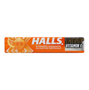Карамель льодяникова зі смаком апельсина Energy Vitamin C Halls Halls м/у 25.2г