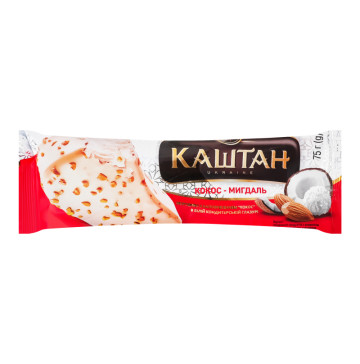 Морозиво в білій кондитерській глазурі Кокос-мигдаль Каштан м/у 75г