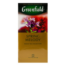 Чай чорний індійський байховий дрібний з душистими травами та фруктовим ароматом Spring Melody Greenfield к/у 25х1.5г