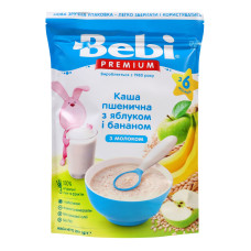 Каша молочна для дітей від 6міс Пшенична з яблуком та бананом Bebi Premium д/п 200г