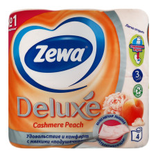 Папір туалетний 3-х шаровий Персик Deluxe Zewa 4шт
