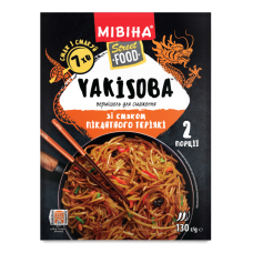 Вермішель для смаження зі смаком пікантного теріякі Yakisoba Street Food Мівіна м/у 130г