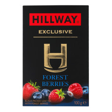 Чай чорний байховий листовий Forest berries Exclusive Hillway к/у 100г