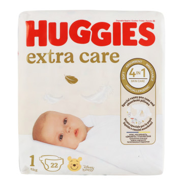 Підгузки для дітей 2-5кг 1 Extra Care Huggies 22шт