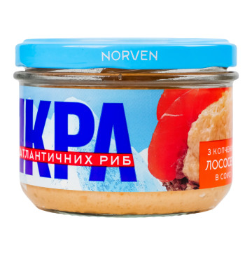 Ікра атлантичних риб з копченим лососем в соусі пастеризована Norven с/б 160г