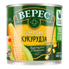 Кукурудза цукрова з цілих зерен Верес з/б 340г