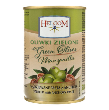 Оливки Helcom зел з анчоусом з/б 280г Оливки Helcom зел з анчоусом з/б 280г
