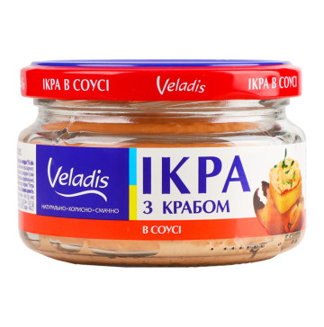 Ікра атлантичних риб з крабом в соусі Veladis c/б 160г