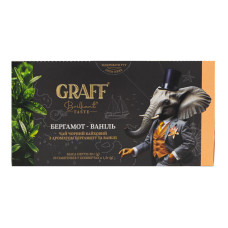 Чай чорний байховий з ароматом бергамоту та ванілі Бергамот-ваніль Graff к/у 20х1.5г