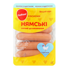 Сосиски з курятиною Нямські Глобино в/с лоток 275г