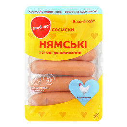 Сосиски з курятиною Нямські Глобино в/с лоток 275г