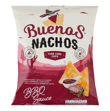 Чипси кукурудзяні зі смаком соусу барбекю Nachos Buenos м/у 90г