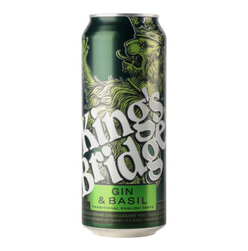 Напій слабоалкогольний 500мл 7% сильногазований Gin&Basil King's Bridge з/б