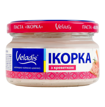 Паста з ікрою атлантичних риб з креветкою Ікорка Veladis с/б 160г