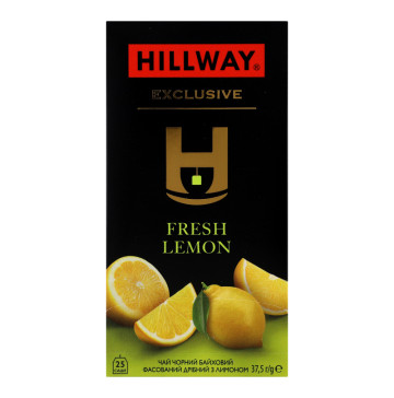 Чай чорний байховий дрібний з лимоном Exclusive Hillway к/у 25х1.5г