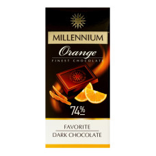 Шоколад 74% чорний Orange Favorite Millennium к/у 100г