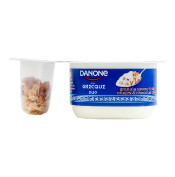 Йогурт 7% по-грецьки з ягідною гранолою і білим шоколадом Danone ст 100г
