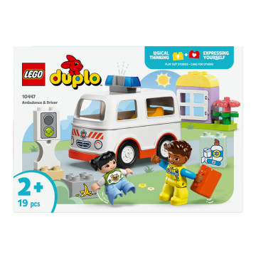 Конструктор для дітей від 2років №10447 Ambulance&Driver Duplo Lego 19ел