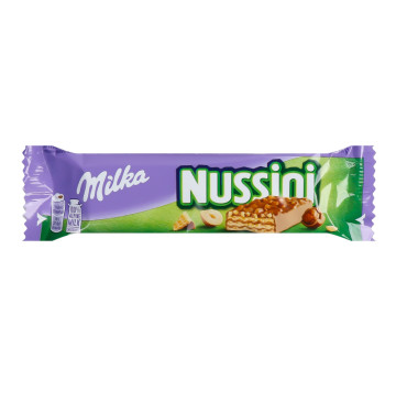 Вафлі Milka Nussini з фундуком і какао в мол/шокол