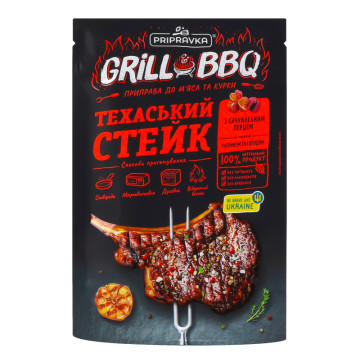 Приправа до м'яса та курки Техаський стейк Grill&BBQ Pripravka д/п 30г