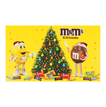 Набір драже, батончиків, цукерок, печива та жувальних драже Різдвяний календар M&M's&Friends к/у 463г