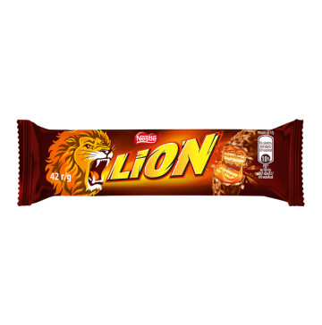 Вафлі з м'якою карамеллю і пластівцями вкриті глазур'ю Lion м/у 42г