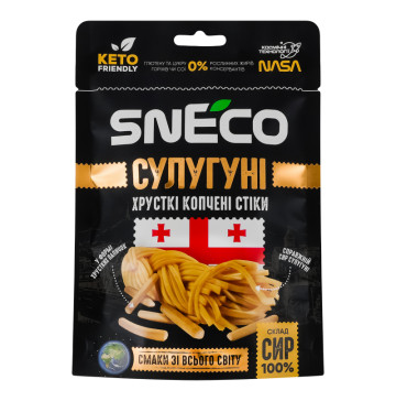 Стіки 20% копчені хрусткі Сулугуні Sneco д/п 28г
