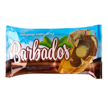 Морозиво 12% з какао та згущеним молоком у вафельному стакані Barbados Laska м/у 70г